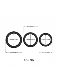 Набор из 3 черных эрекционных колец Stay Hard - Boys of Toys - в Ангарске купить с доставкой