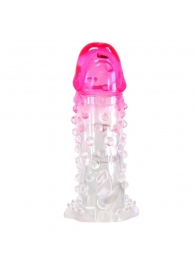 Прозрачно-розовая насадка на пенис Wilford - 13,5 см. - Baile - в Ангарске купить с доставкой
