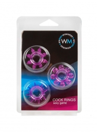 Набор из 3 лиловых эрекционных колец различной формы - Erowoman-Eroman - в Ангарске купить с доставкой