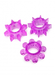 Набор из 3 лиловых эрекционных колец различной формы - Erowoman-Eroman - в Ангарске купить с доставкой