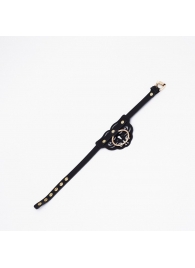 Черный чокер с клепками и золотистой фурнитурой - Crazy Handmade - купить с доставкой в Ангарске