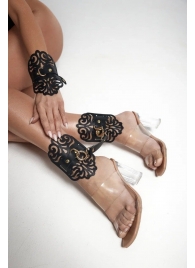 Черный фигурные оковы с золотистой фурнитурой - Crazy Handmade - купить с доставкой в Ангарске