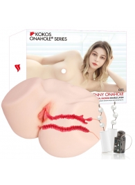Мастурбатор-полуторс с двойным слоем материала и вибрацией Jenny Onahole Real Vagina - KOKOS - в Ангарске купить с доставкой