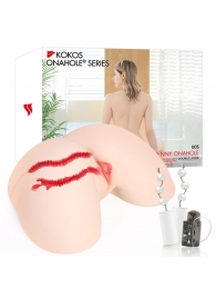 Мастурбатор-полуторс с двойным слоем материала и вибрацией Jenny Onahole Real Hips - KOKOS - в Ангарске купить с доставкой