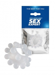 Эластичное эрекционное кольцо с двумя рядами шариков - Sex Expert - в Ангарске купить с доставкой