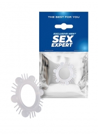 Эластичное эрекционное кольцо с шипиками и шариками - Sex Expert - в Ангарске купить с доставкой