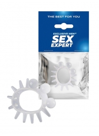 Эластичное эрекционное кольцо с шариками и лучами - Sex Expert - в Ангарске купить с доставкой