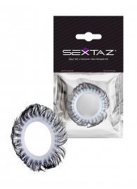 Эластичное эрекционное колечко с черными «ресничками» - Sextaz - в Ангарске купить с доставкой