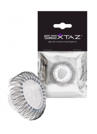 Эластичное эрекционное кольцо с длинными черными «ресничками» - Sextaz - в Ангарске купить с доставкой