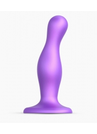 Фиолетовая насадка Strap-On-Me Dildo Plug Curvy size M - Strap-on-me - купить с доставкой в Ангарске