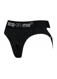 Черные трусики для насадок Heroine Lingerie Harness - size XL - Strap-on-me - купить с доставкой в Ангарске