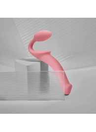 Розовый безремневой страпон Strap-on-me Semi-Realistic Bendable Strap-On size XL - Strap-on-me - купить с доставкой в Ангарске