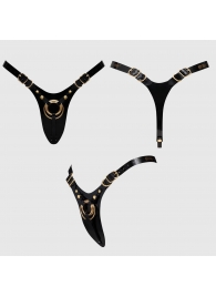 Черный пояс для фиксации насадок Strap-On-Me Leatherette Harness Fabulous - Strap-on-me - купить с доставкой в Ангарске