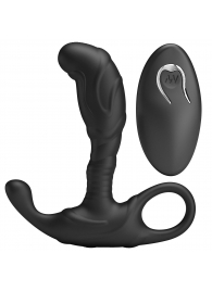 Черный изогнутый массажёр простаты с вибрацией и пультом ДУ - Baile - в Ангарске купить с доставкой