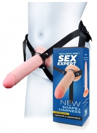 Мужской полый страпон на регулируемых ремешках - 22 см. - Sex Expert - купить с доставкой в Ангарске