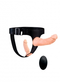 Женский страпон с 2 насадками, вибрацией и пультом ДУ - Erowoman-Eroman - купить с доставкой в Ангарске