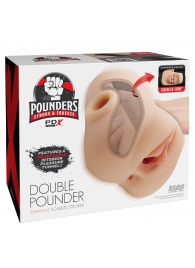 Телесный мастурбатор с вибрацией Double Pounder Vibrating Squeeze Stroker - Pipedream - в Ангарске купить с доставкой