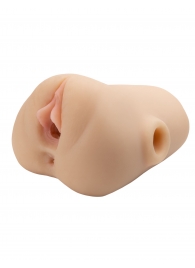 Телесный мастурбатор с вибрацией Double Pounder Vibrating Squeeze Stroker - Pipedream - в Ангарске купить с доставкой