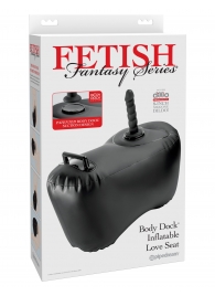 Черное надувное кресло с платформой для фиксации дилдо Body Dock Inflatable Love Seat - Pipedream - купить с доставкой в Ангарске