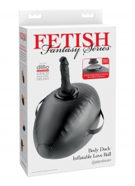 Черный надувной мяч с платформой для фиксации дилдо Body Dock Inflatable Love Ball - Pipedream - купить с доставкой в Ангарске