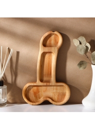 Деревянное блюдо для подачи в форме члена (25 х 16,5 х 1,7 см) - Сима-Ленд - купить с доставкой в Ангарске