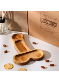 Деревянное блюдо для подачи в форме члена (25 х 16,5 х 1,7 см) - Сима-Ленд - купить с доставкой в Ангарске