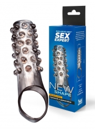 Дымчатая насадка на пенис с выпуклостями - 11 см. - Sex Expert - в Ангарске купить с доставкой