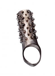 Дымчатая насадка на пенис с шипами и выпуклостями - 12,5 см. - Sex Expert - в Ангарске купить с доставкой