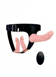 Женский страпон с 3 насадками и вибрацией - Erowoman-Eroman - купить с доставкой в Ангарске