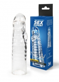 Прозрачная закрытая насадка на член - 15 см. - Sex Expert - в Ангарске купить с доставкой