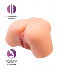 Телесный реалистичный мастурбатор-полуторс с 2 любовными входами - No Name - в Ангарске купить с доставкой