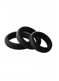 Набор из 3 черных эрекционных колец Smooth Silicone Cockring Pack - Dream Toys - в Ангарске купить с доставкой
