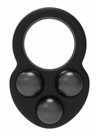 Черное эрекционное кольцо с утяжелителями - Dream Toys - в Ангарске купить с доставкой