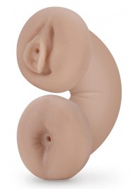 Телесный люминесцентный двусторонний мастурбатор Tasha - Blush Novelties - в Ангарске купить с доставкой