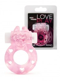 Розовое эрекционное виброкольцо в форме зайчика - 1137 - в Ангарске купить с доставкой