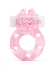Розовое эрекционное виброкольцо в форме зайчика - 1137 - в Ангарске купить с доставкой