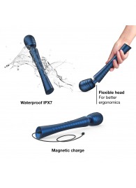 Синий вибромассажёр с насадками Man.wand Edgy - Manwan - в Ангарске купить с доставкой