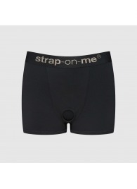 Черные трусики-боксеры для фиксации насадок Strap-on-me Harness Lingerie Allure - size L - Strap-on-me - купить с доставкой в Ангарске
