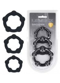 Набор из 3 эрекционных колец Beaded Silicone Cockring Set - Shots Media BV - в Ангарске купить с доставкой