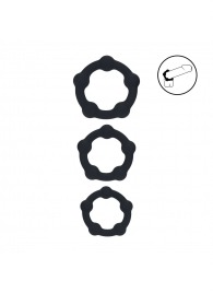 Набор из 3 эрекционных колец Beaded Silicone Cockring Set - Shots Media BV - в Ангарске купить с доставкой