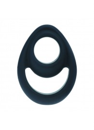 Черное эрекционное кольцо Double Ergo Silicone Cockring - Shots Media BV - в Ангарске купить с доставкой