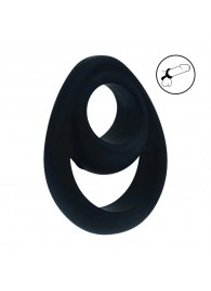 Черное эрекционное кольцо Double Ergo Silicone Cockring - Shots Media BV - в Ангарске купить с доставкой