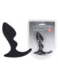 Черная анальная пробка для массажа простаты Double Ripple Silicone Prostate Massager - Shots Media BV - в Ангарске купить с доставкой
