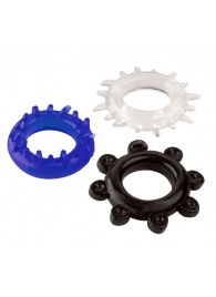 Набор из 3 эрекционных колец разного цвета и рельефа - Boys of Toys - в Ангарске купить с доставкой