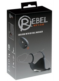 Черная вибронасадка для эрекции и стимуляции мошонки Cock ring with RC ball massager - Orion - в Ангарске купить с доставкой