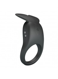 Черное перезаряжаемое виброкольцо Carlton - Baile - в Ангарске купить с доставкой
