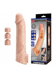 Телесный фаллоудлинитель с подхватом мошонки Silas - 26 см. - Baile - в Ангарске купить с доставкой