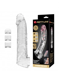 Прозрачный фаллоудлинитель с подхватом мошонки Silas - 26 см. - Baile - в Ангарске купить с доставкой