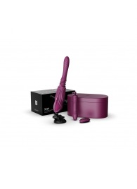 Фиолетовая секс-машина с функцией нагрева, насадками и присоской Sesh - Zalo - купить с доставкой в Ангарске