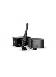 Черная секс-машина с функцией нагрева, насадками и присоской Sesh - Zalo - купить с доставкой в Ангарске